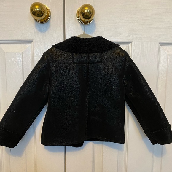Girls faux shearling motorcycle jacket 3T - Picture 4 of 5
